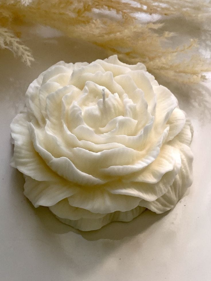 Scented peony candle palm wax