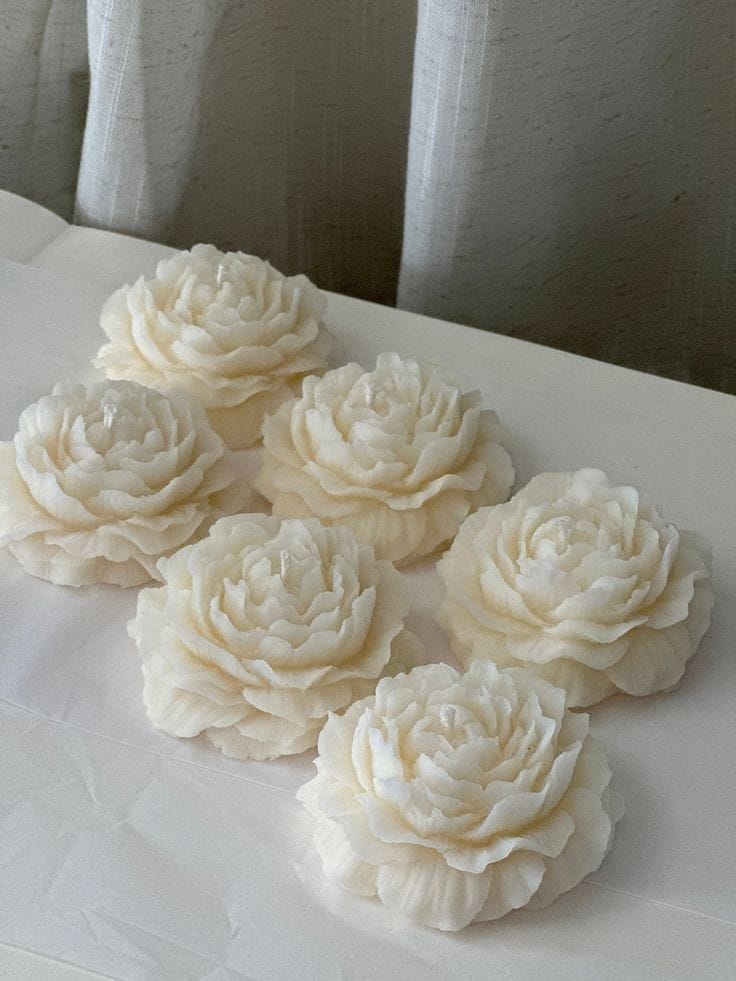 Scented peony candle palm wax