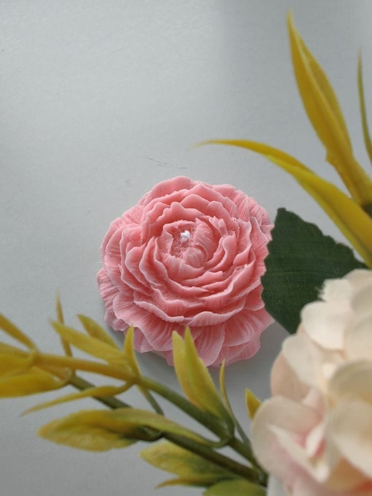 Scented peony candle palm wax
